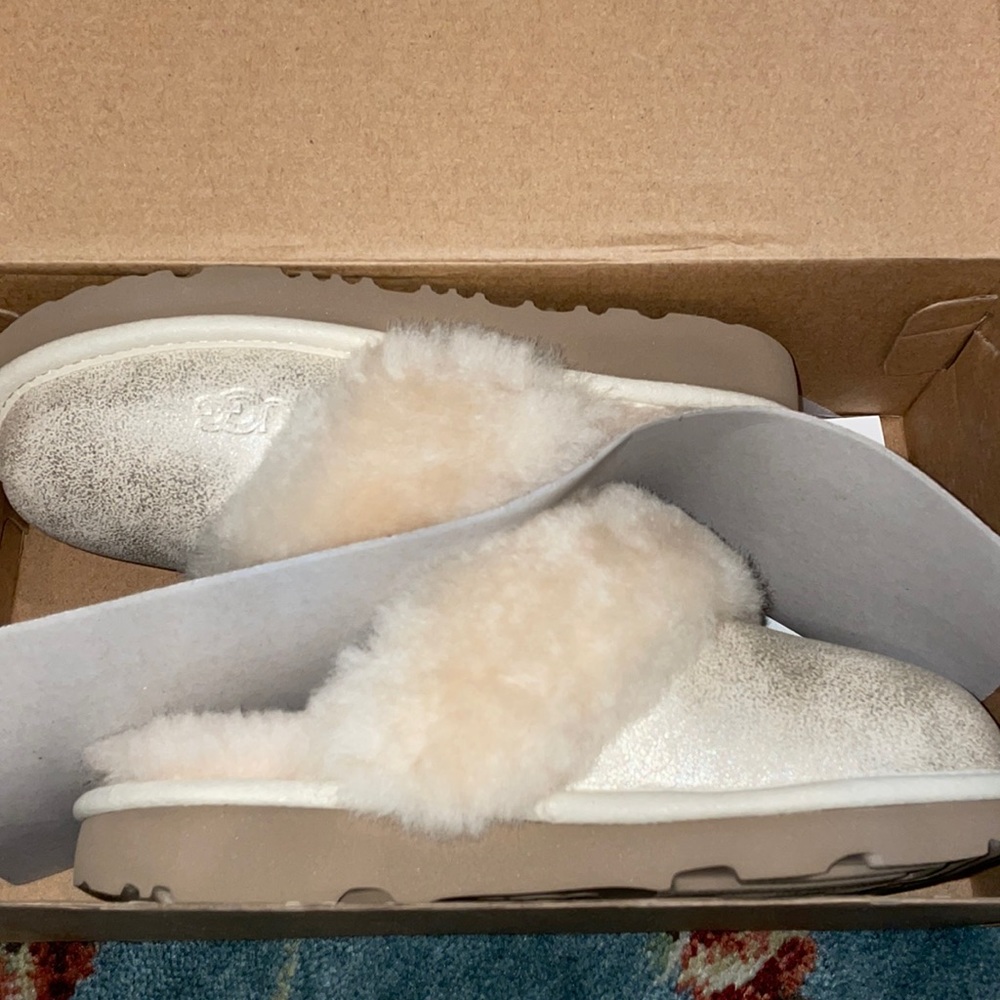Brand new in box!!! UGG slippers Youth size 13 Gold